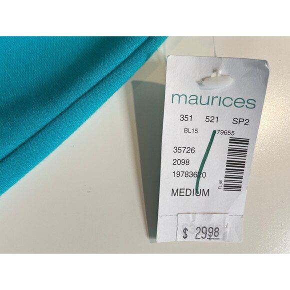 Maurices Womens Size Medium Teal Knit Pencil Skirt Elastic Waist Stretch - Picture 8 of 11